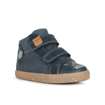 Παιδικό δερμάτινο μποτάκι-sneaker Geox Kilwi B26A7A 022CL C4002 Μπλε
